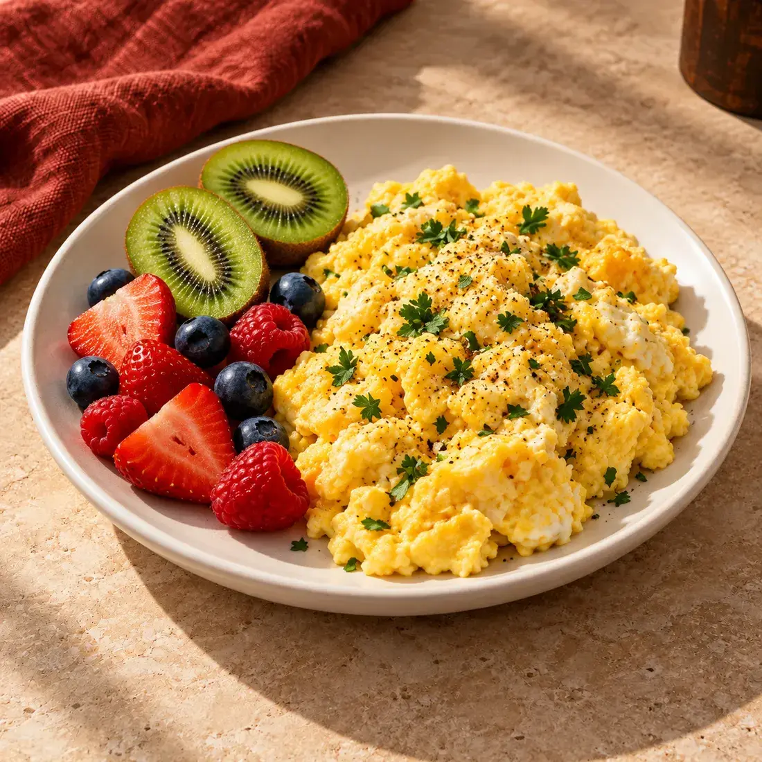 Eggs + fruit