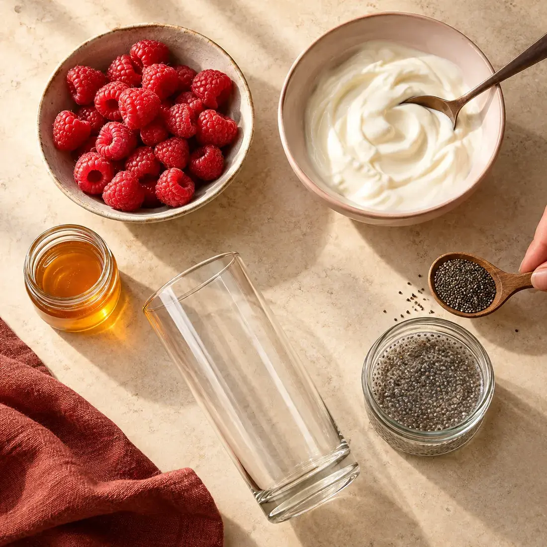 Berry Stack: the ingredients laid out
