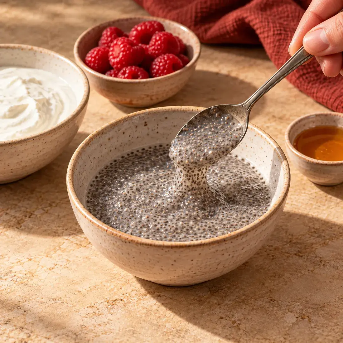 Berry Stack, step 1: Set the chia