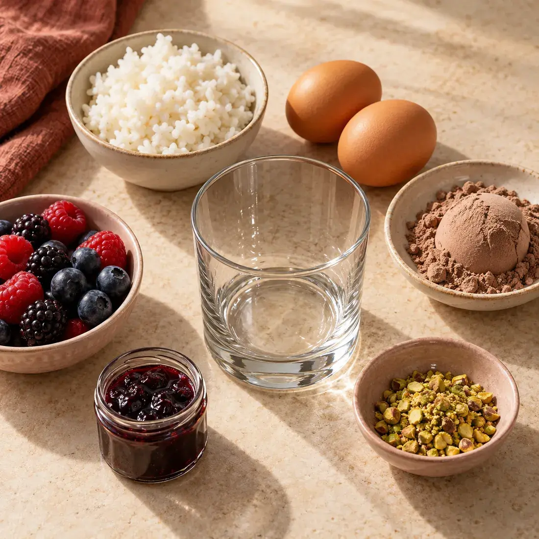 Choco Mousse: the ingredients laid out