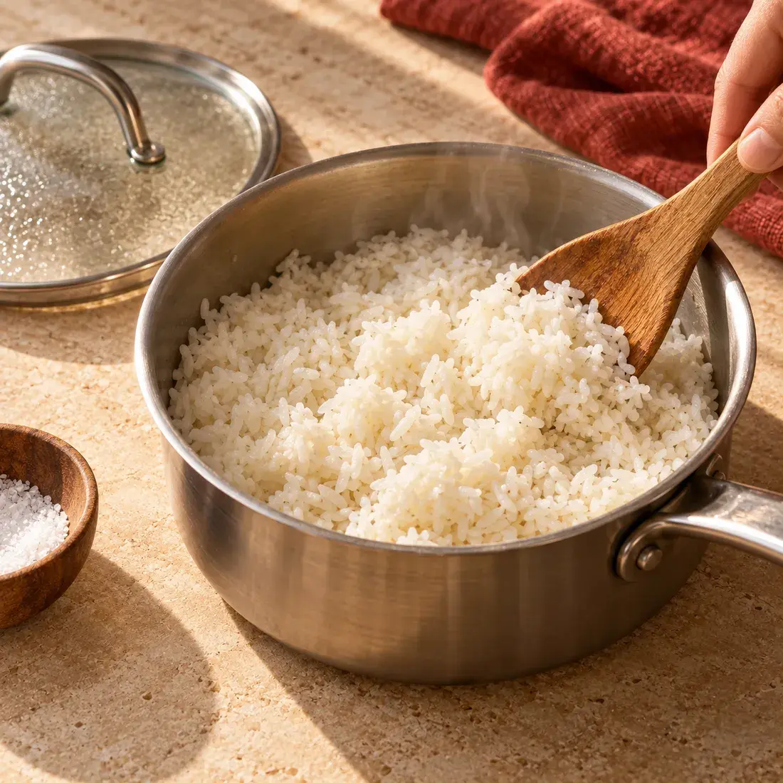 Greek Bowl, step 2: Cook rice