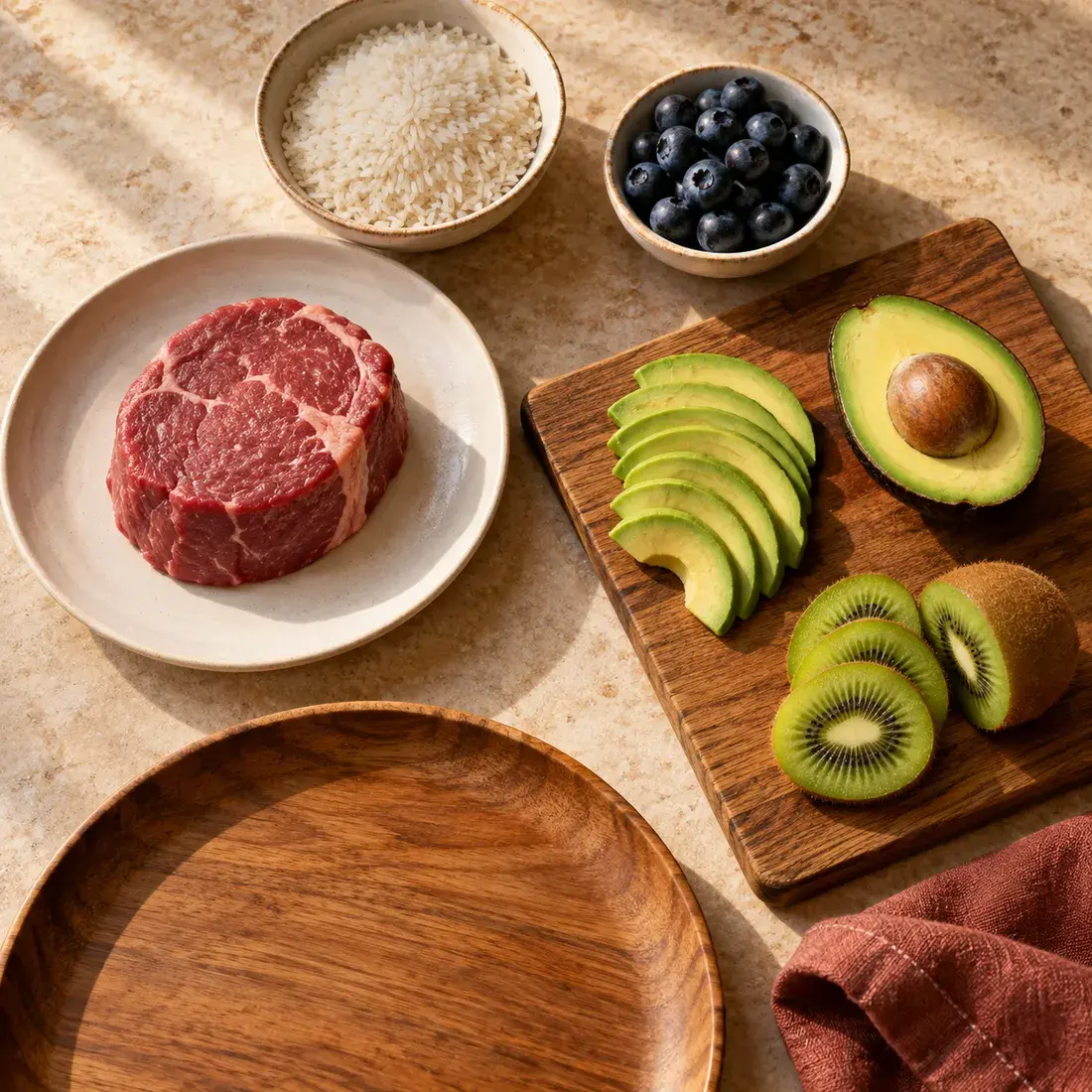 The Primal Steak: the ingredients laid out