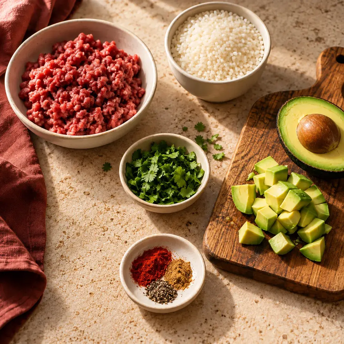 Anabolic Bowl: the ingredients laid out
