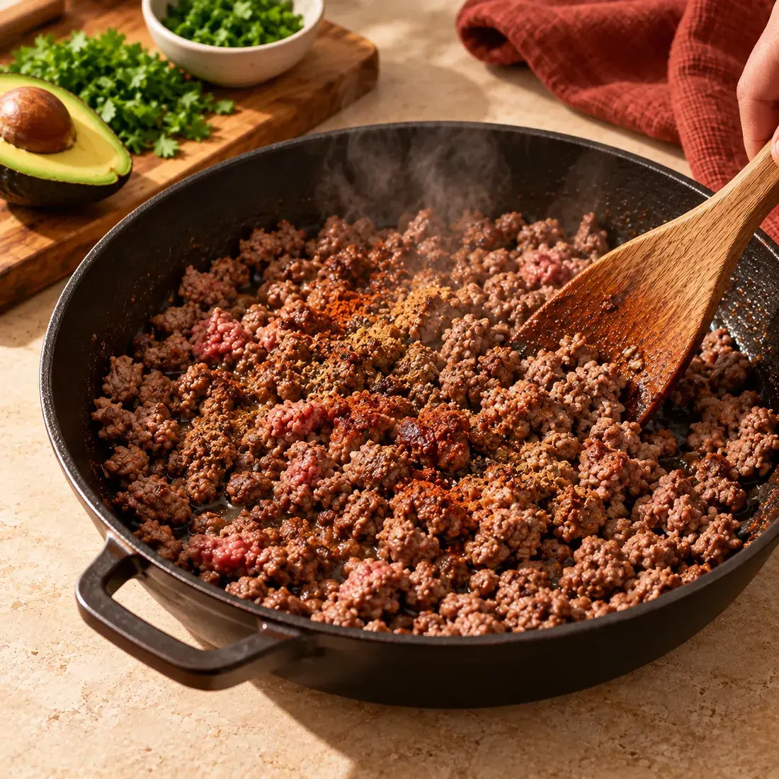 Anabolic Bowl, step 2: Brown the beef