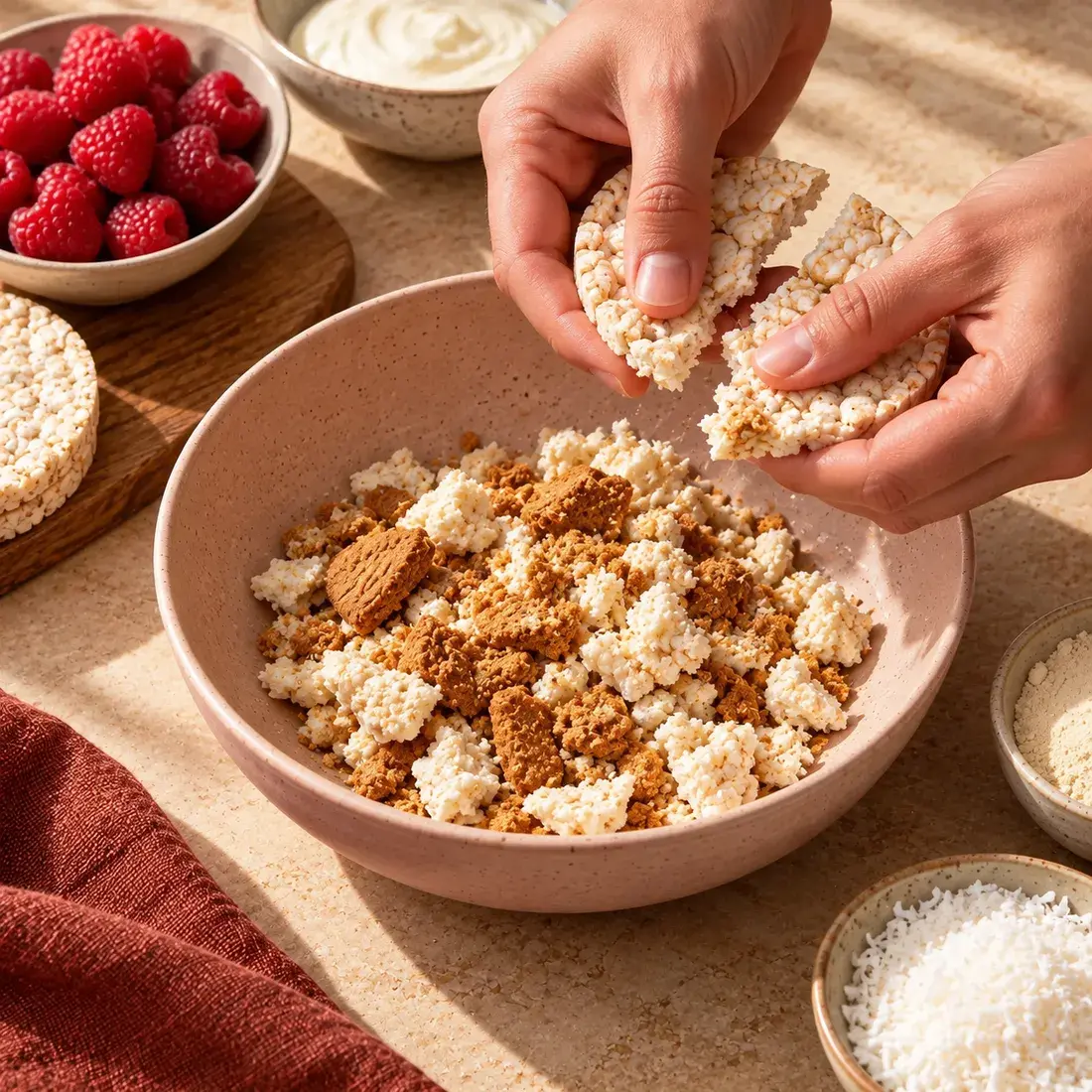 Protein Velvet, step 2: Crumble
